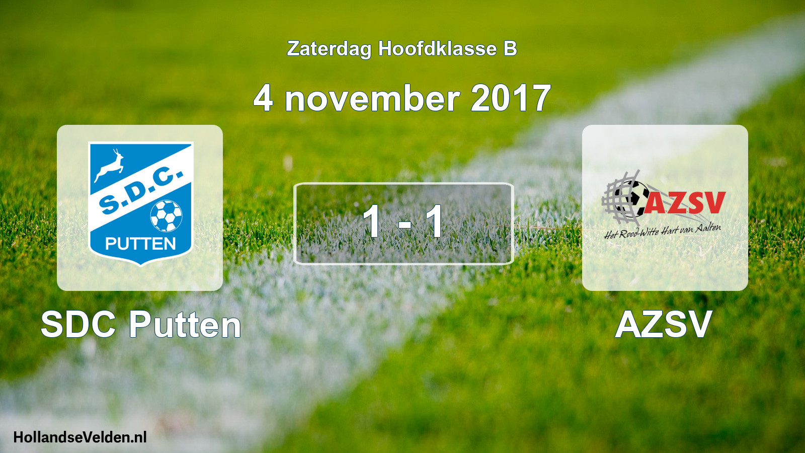 Total number of matches played: SDC Putten - AZSV 1 - 1 (4 November 2017)