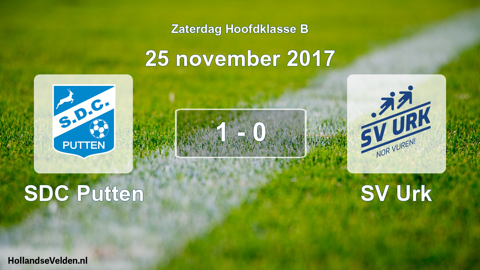 Total number of matches played: SDC Putten - SV Urk 1 - 0 (25 November 2017)