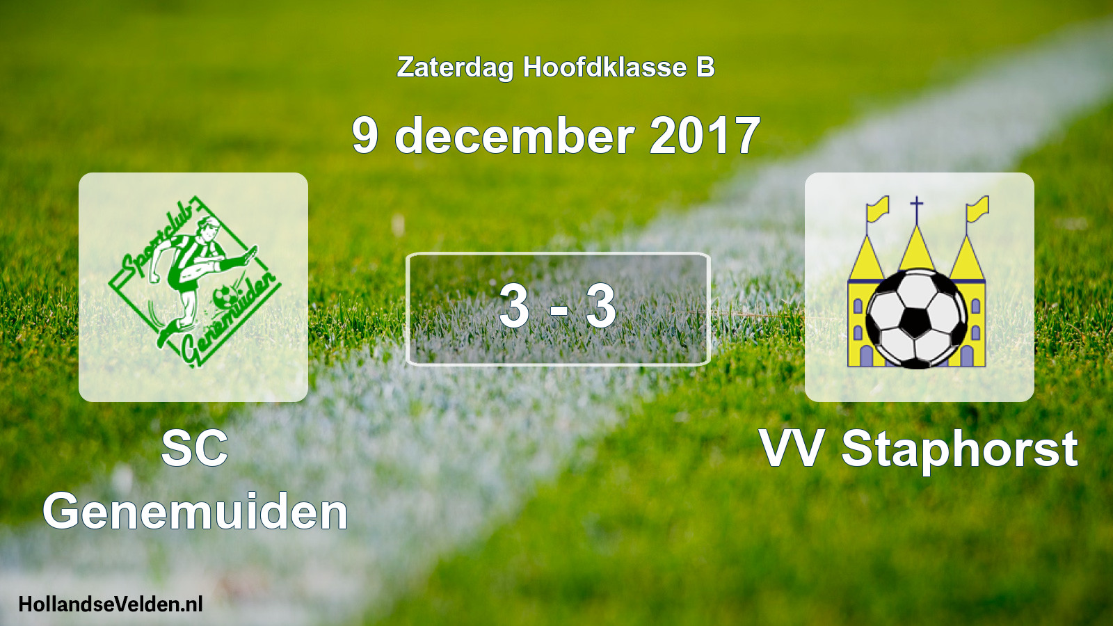 Total number of matches played: SC Genemuiden - VV Staphorst 3 - 3 (9 December 2017)