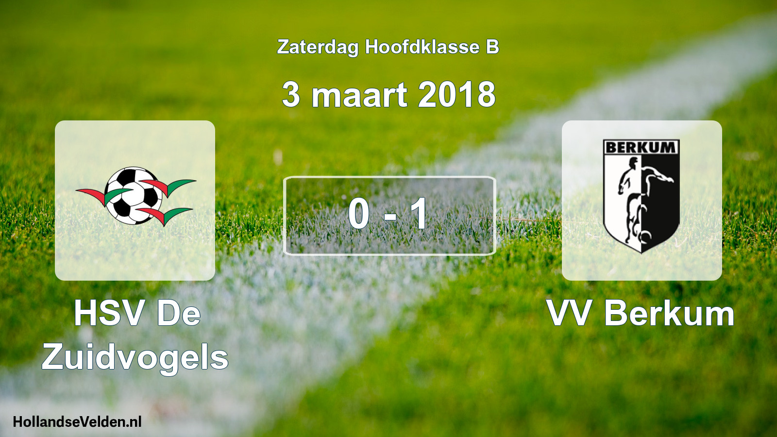 Total number of matches played: HSV De Zuidvogels - VV Berkum 0 - 1 (3 March 2018)