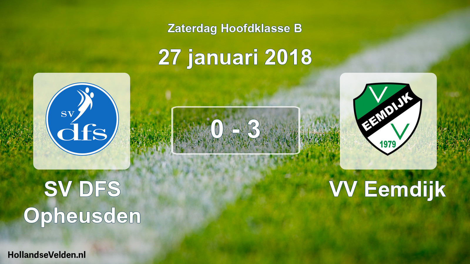 Total number of matches played: SV DFS Opheusden - VV Eemdijk 0 - 3 (27 January 2018)
