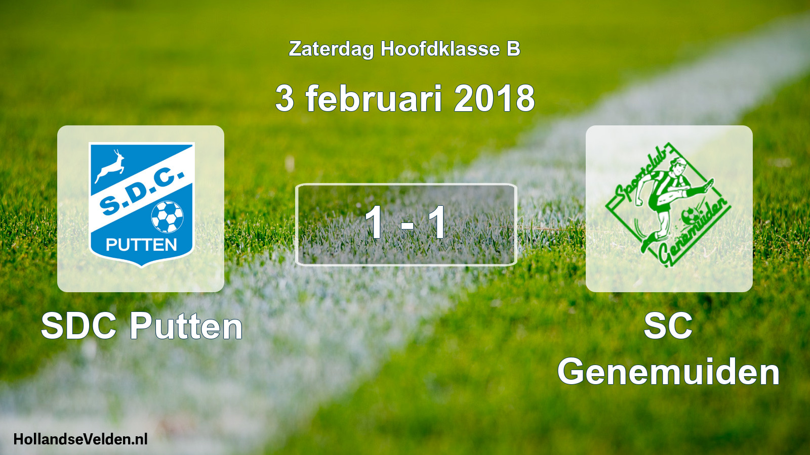 Total number of matches played: SDC Putten - SC Genemuiden 1 - 1 (3 February 2018)