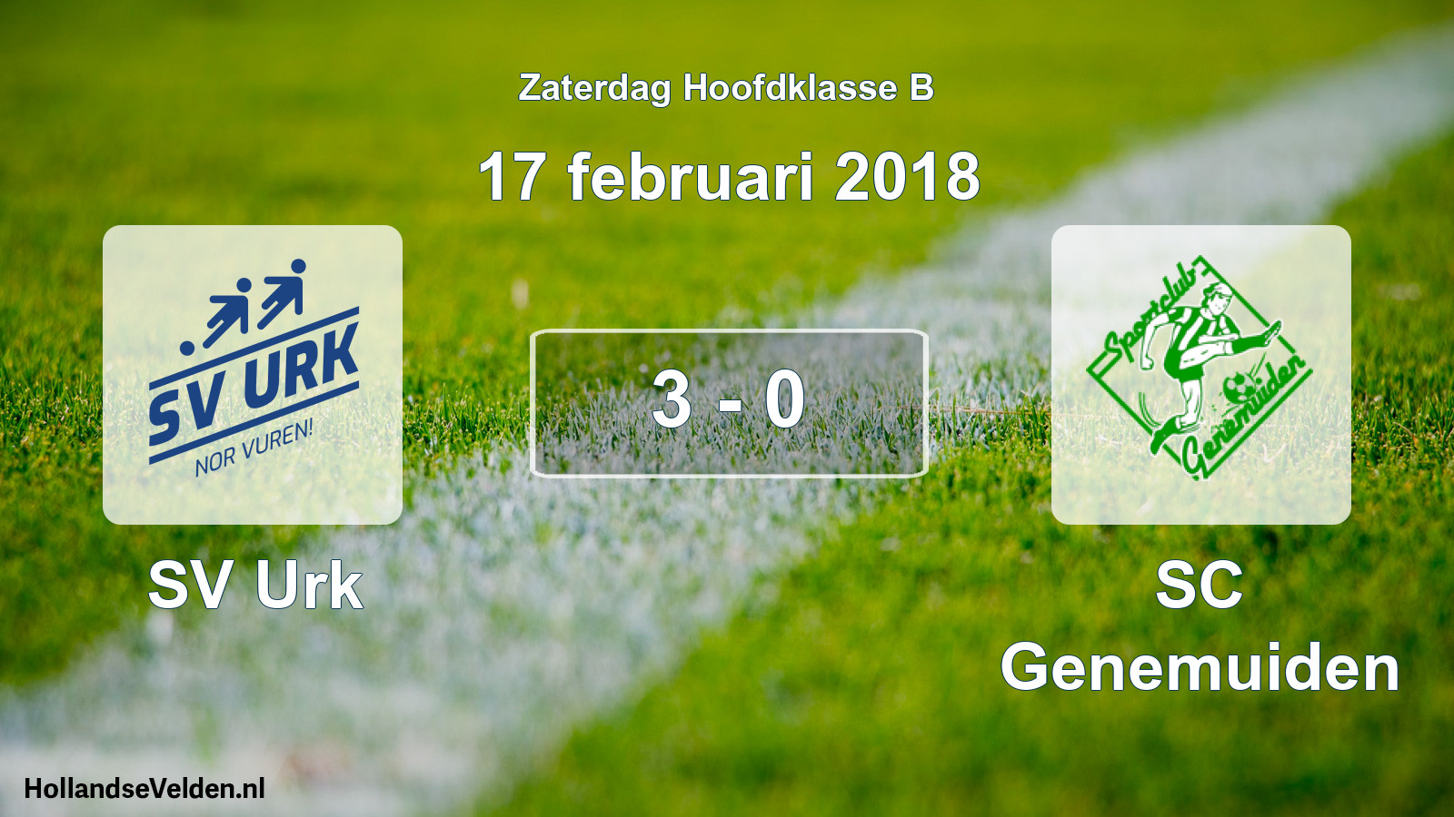 Total number of matches played: SV Urk - SC Genemuiden 3 - 0 (17 February 2018)