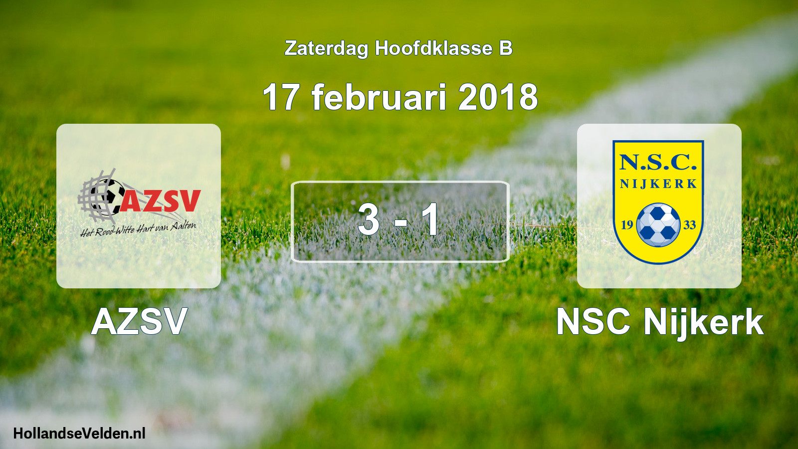 Total number of matches played: AZSV - NSC Nijkerk 3 - 1 (17 February 2018)