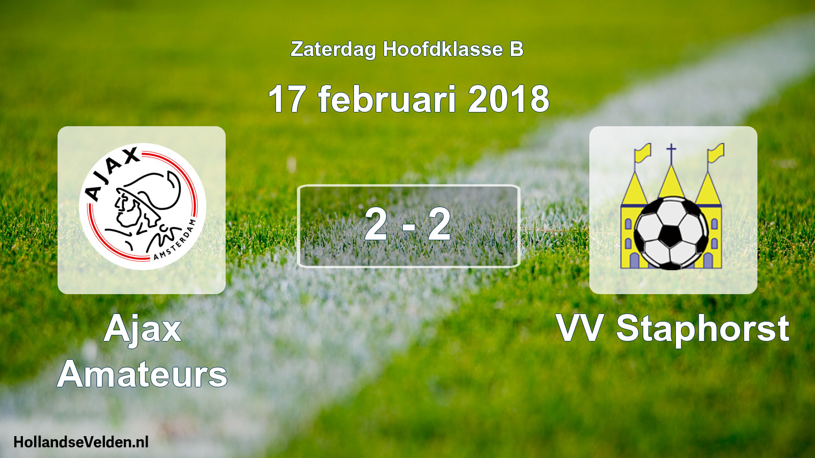 Total number of matches played: Ajax Amateurs - VV Staphorst 2 - 2 (17 February 2018)