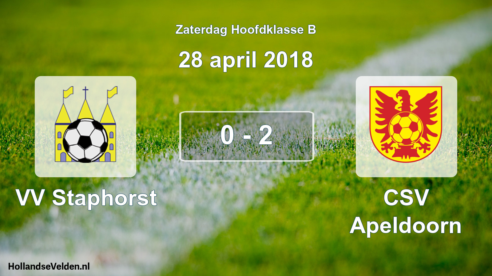 Total number of matches played: VV Staphorst - CSV Apeldoorn 0 - 2 (28 April 2018)
