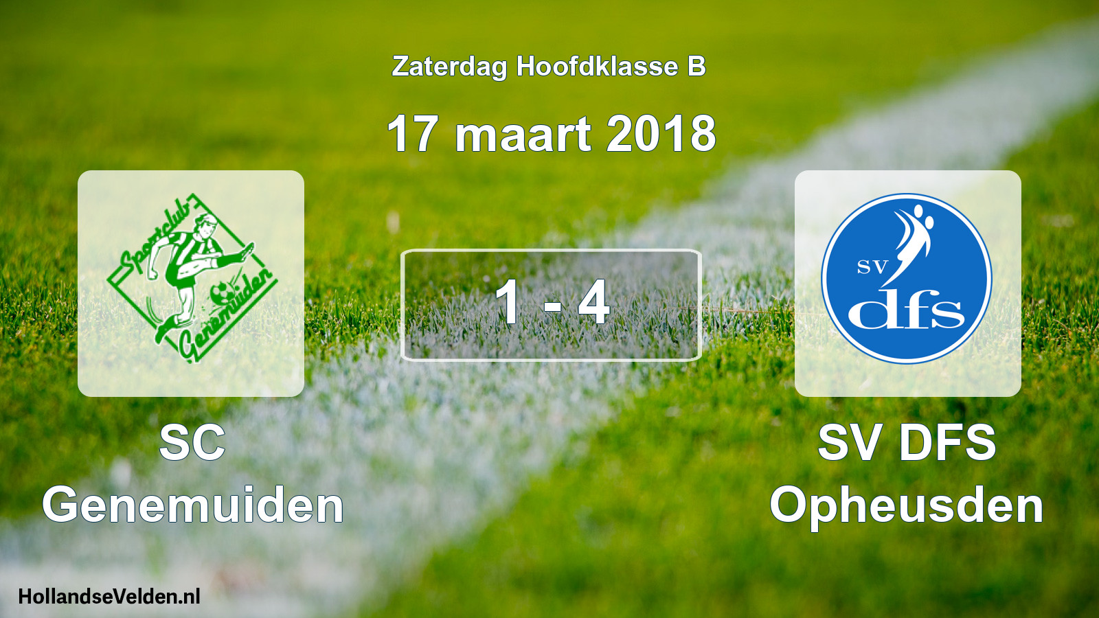 Total number of matches played: SC Genemuiden - SV DFS Opheusden 1 - 4 (17 March 2018)
