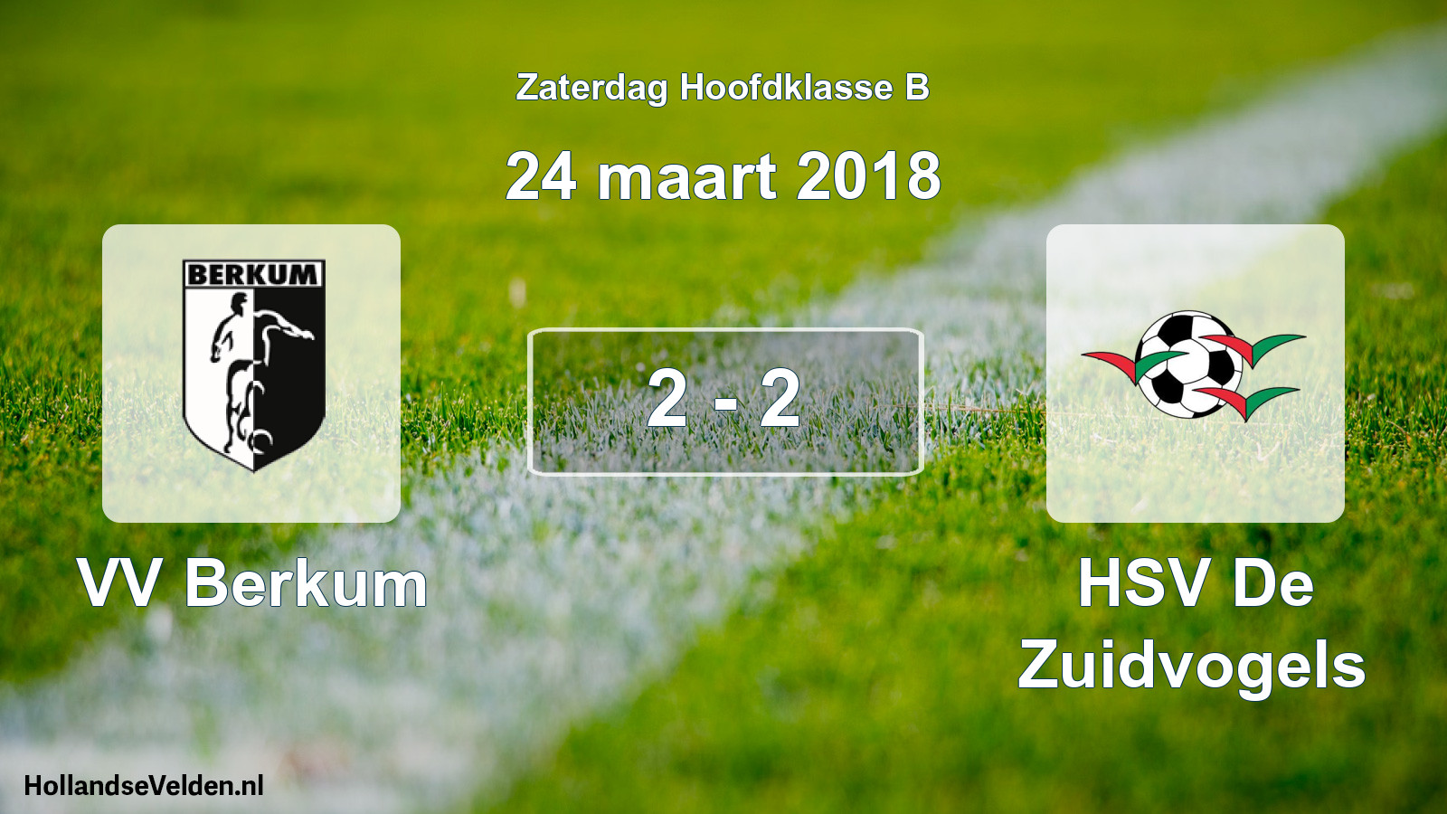 Total number of matches played: VV Berkum - HSV De Zuidvogels 2 - 2 (24 March 2018)