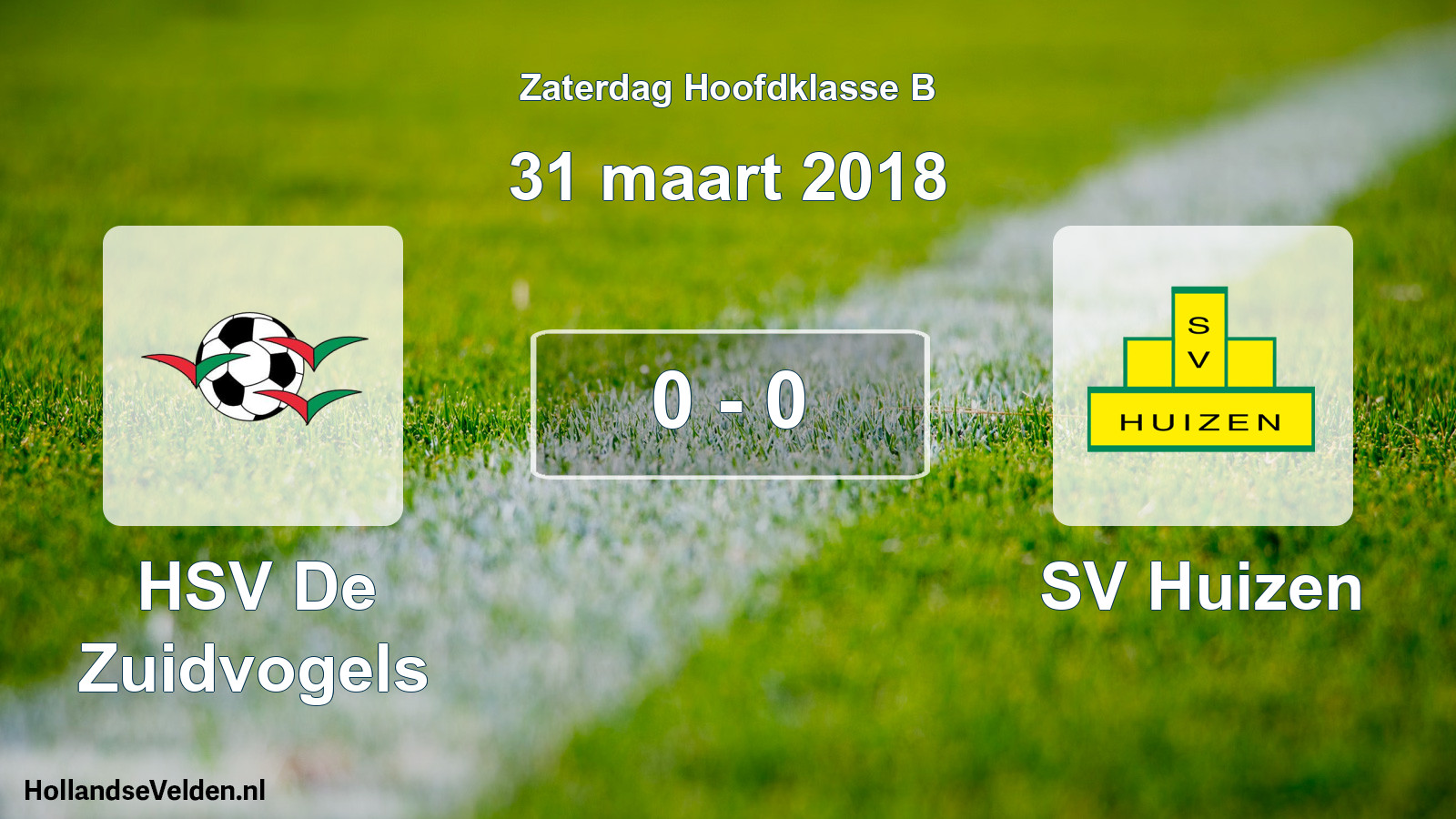 Total number of matches played: HSV De Zuidvogels - SV Huizen 0 - 0 (31 March 2018)