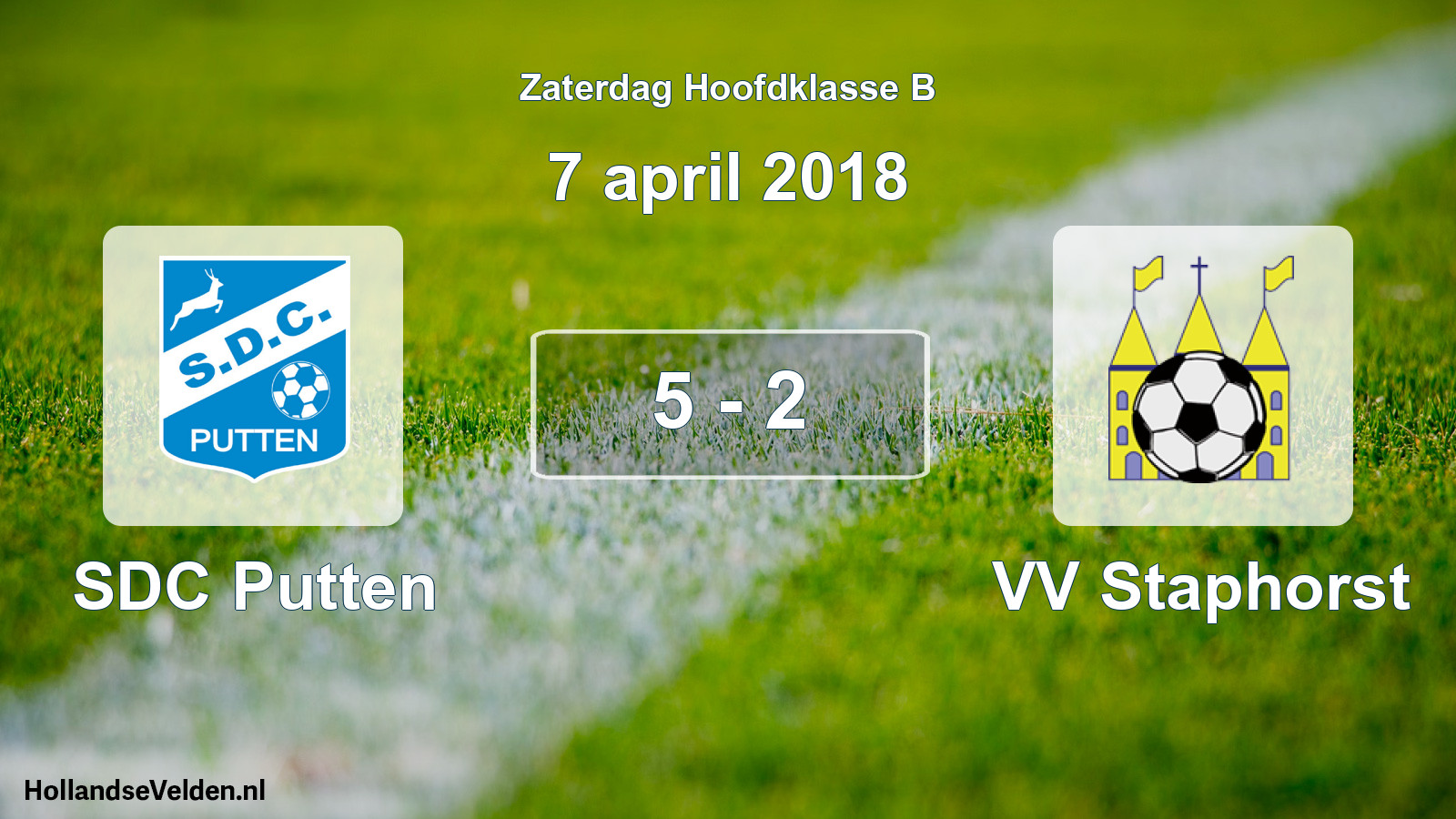 Total number of matches played: SDC Putten - VV Staphorst 5 - 2 (7 April 2018)