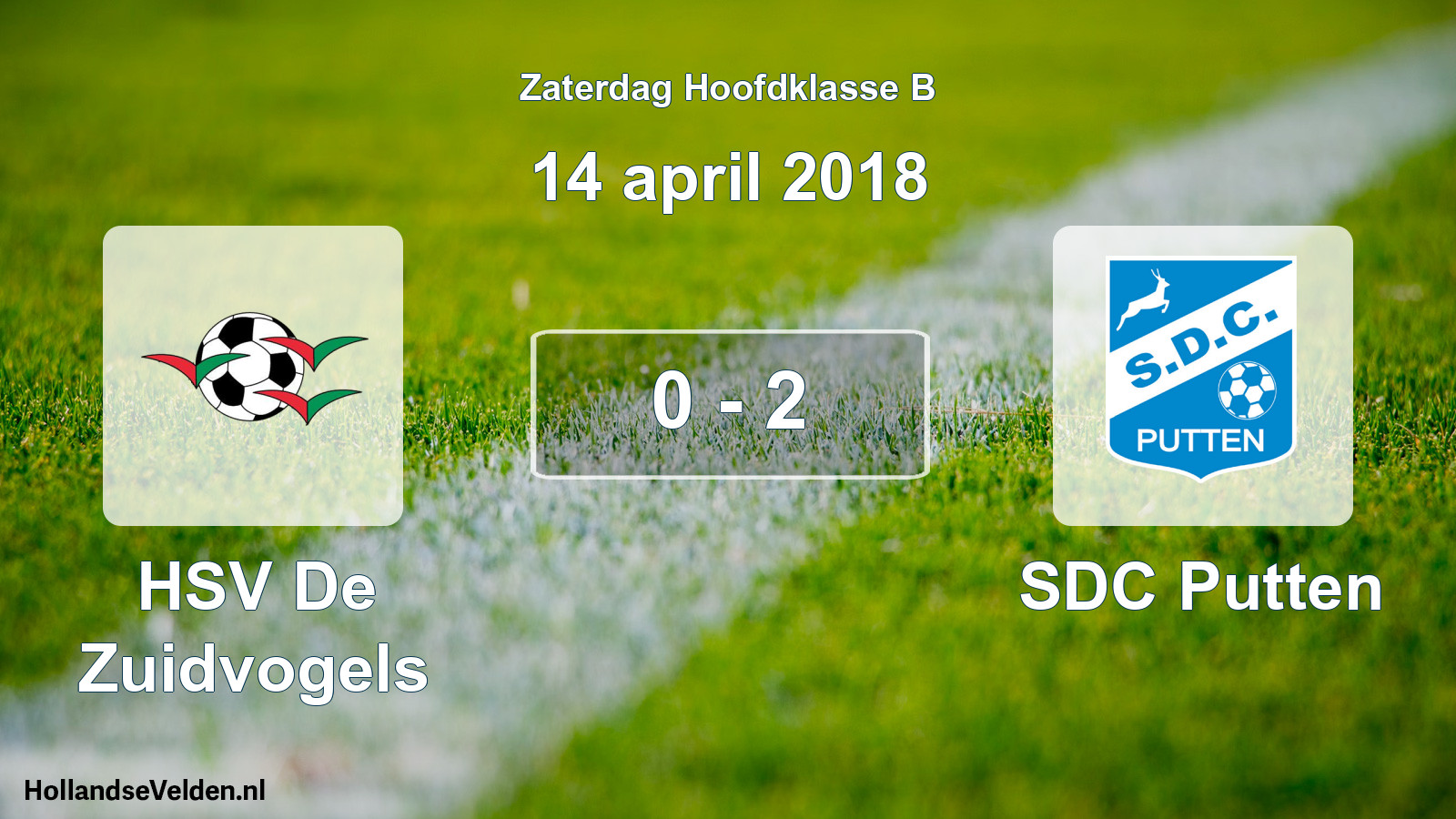 Total number of matches played: HSV De Zuidvogels - SDC Putten 0 - 2 (14 April 2018)