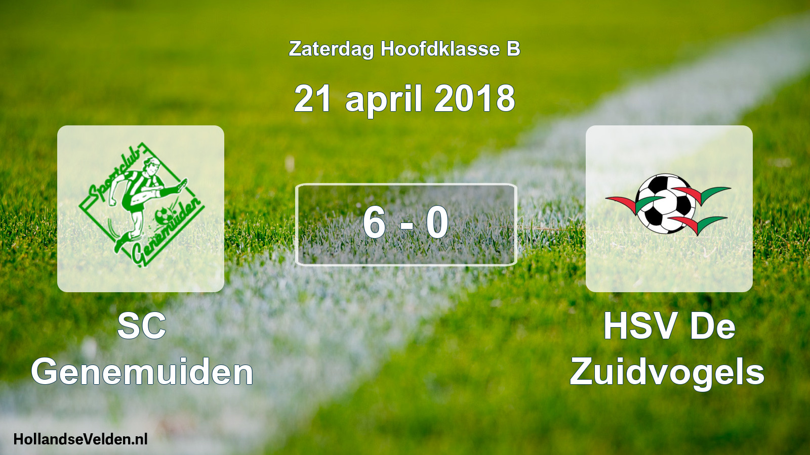 Total number of matches played: SC Genemuiden - HSV De Zuidvogels 6 - 0 (21 April 2018)