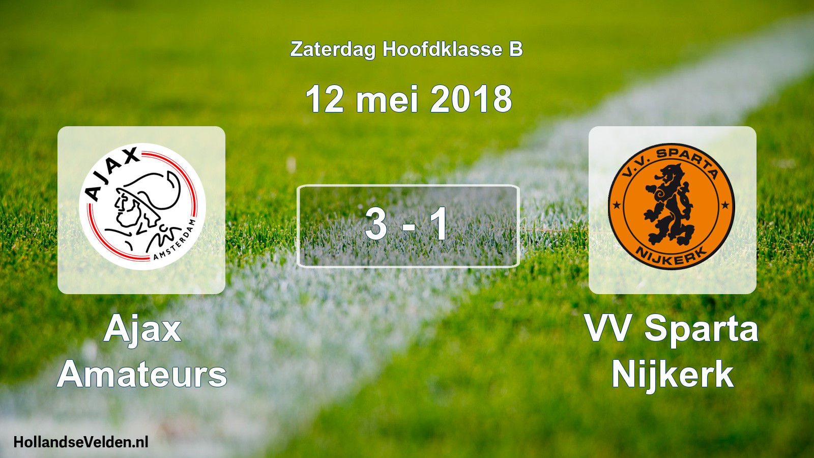 Total number of matches played: Ajax Amateurs - VV Sparta Nijkerk 3 - 1 (12 May 2018)