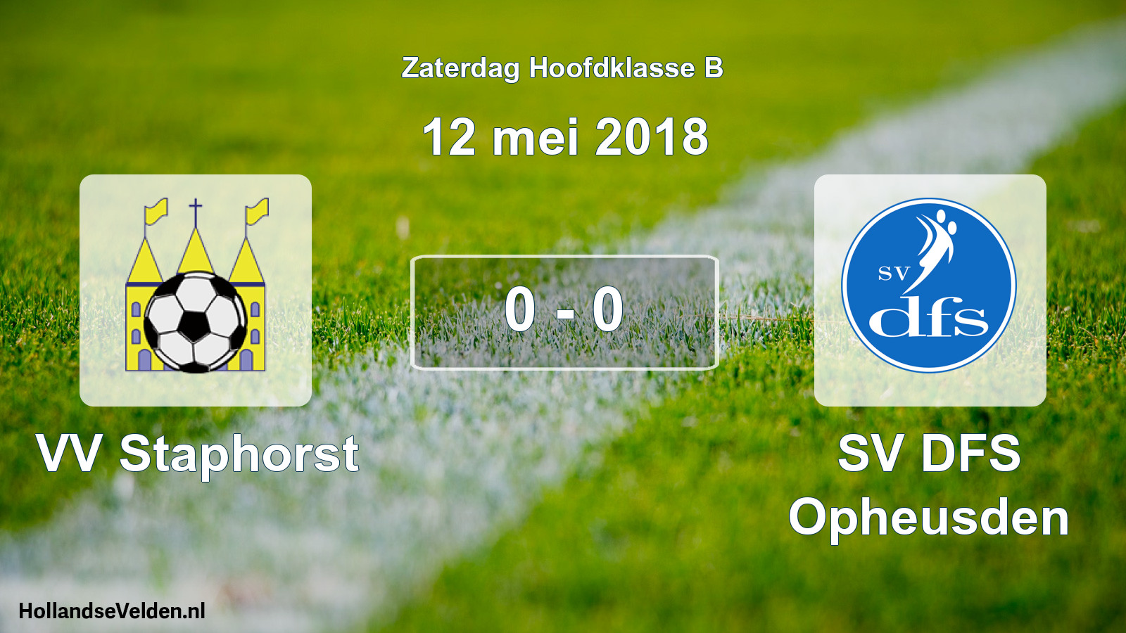 Total number of matches played: VV Staphorst - SV DFS Opheusden 0 - 0 (12 May 2018)