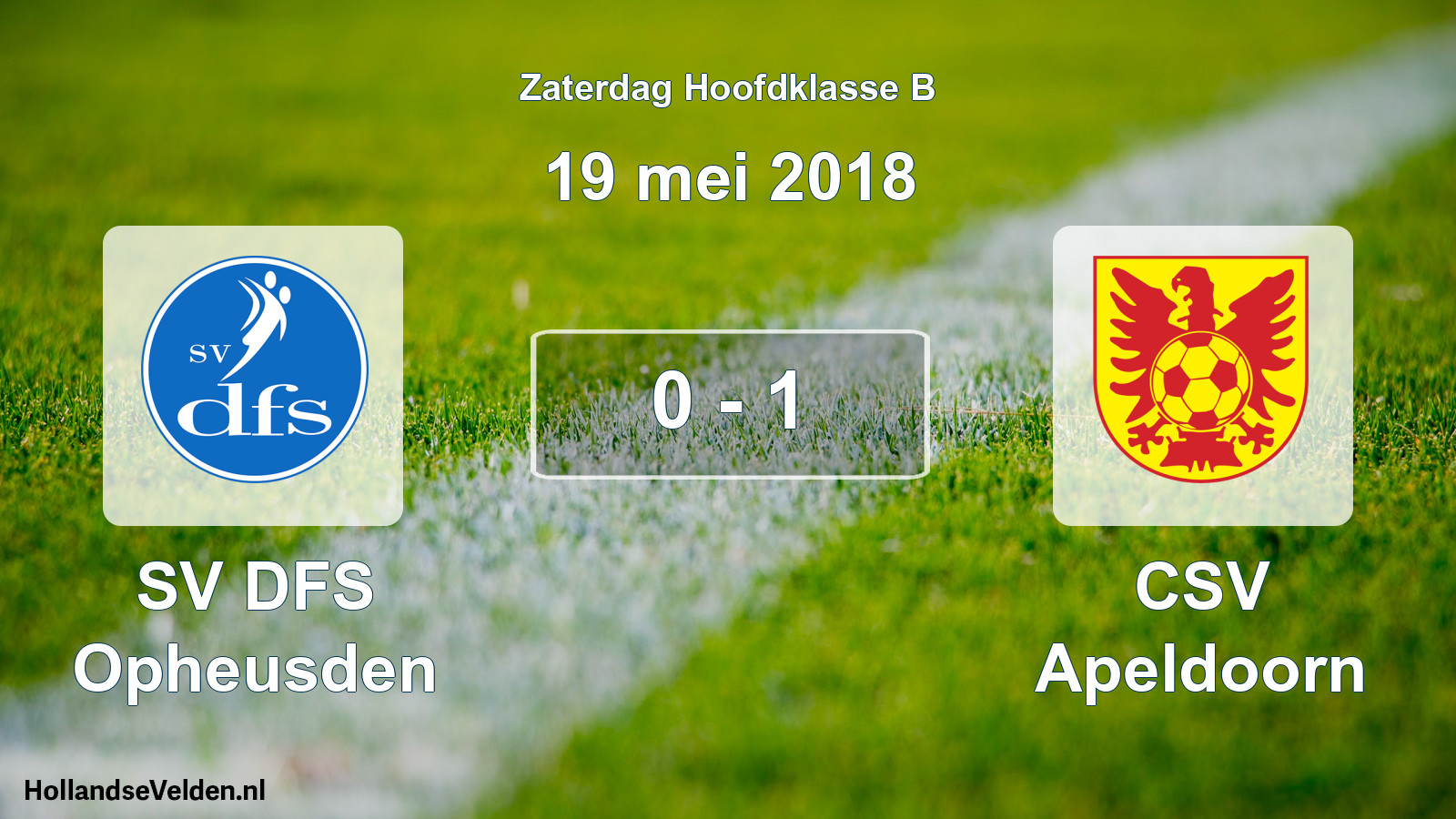 Total number of matches played: SV DFS Opheusden - CSV Apeldoorn 0 - 1 (19 May 2018)