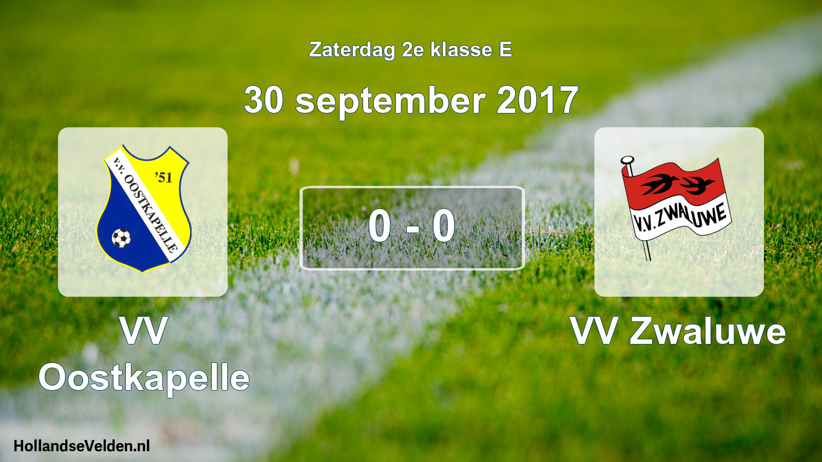 Total number of matches played: VV Oostkapelle - VV Zwaluwe 0 - 0 (30 September 2017)