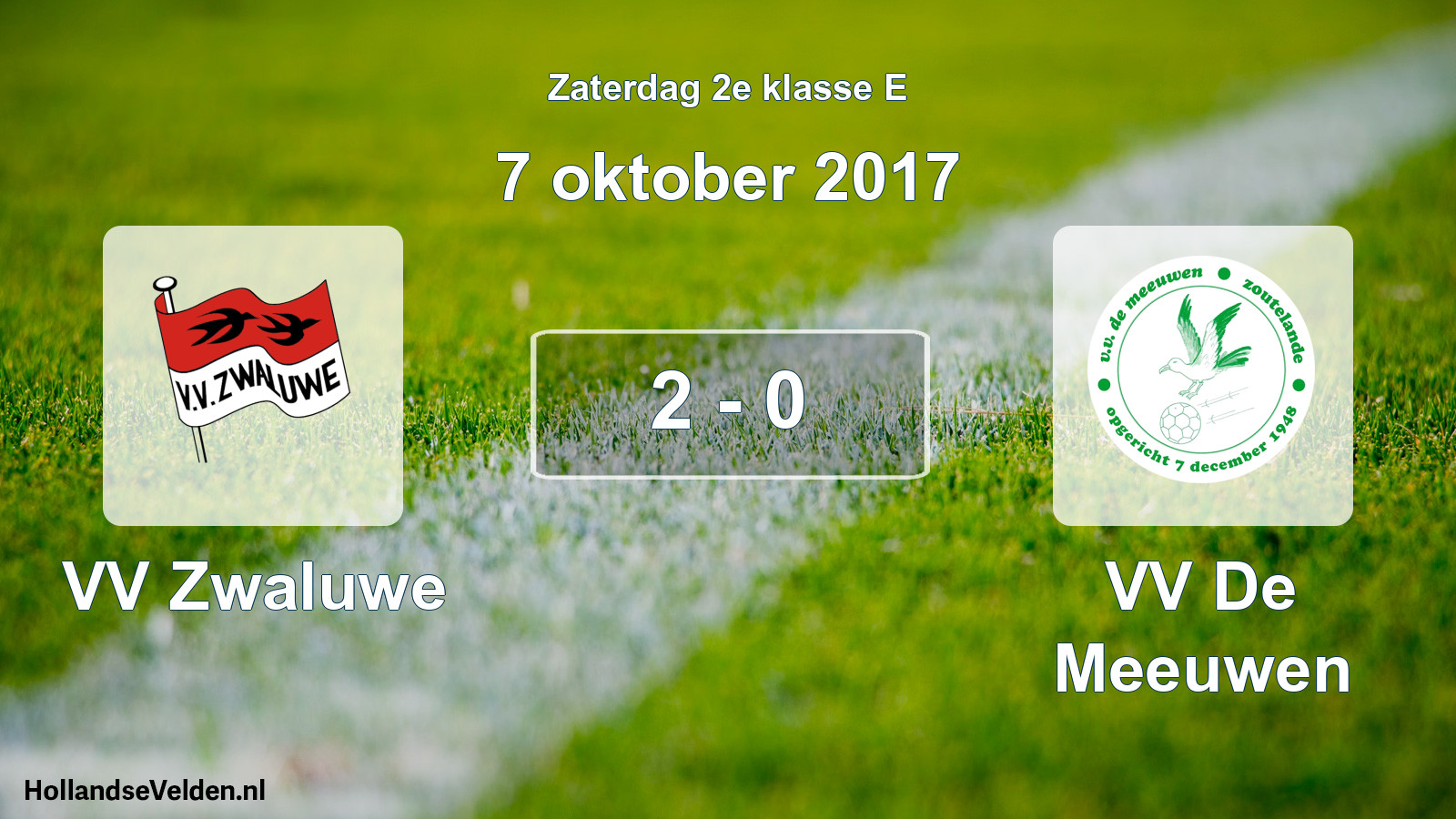 Total number of matches played: VV Zwaluwe - VV De Meeuwen 2 - 0 (7 October 2017)