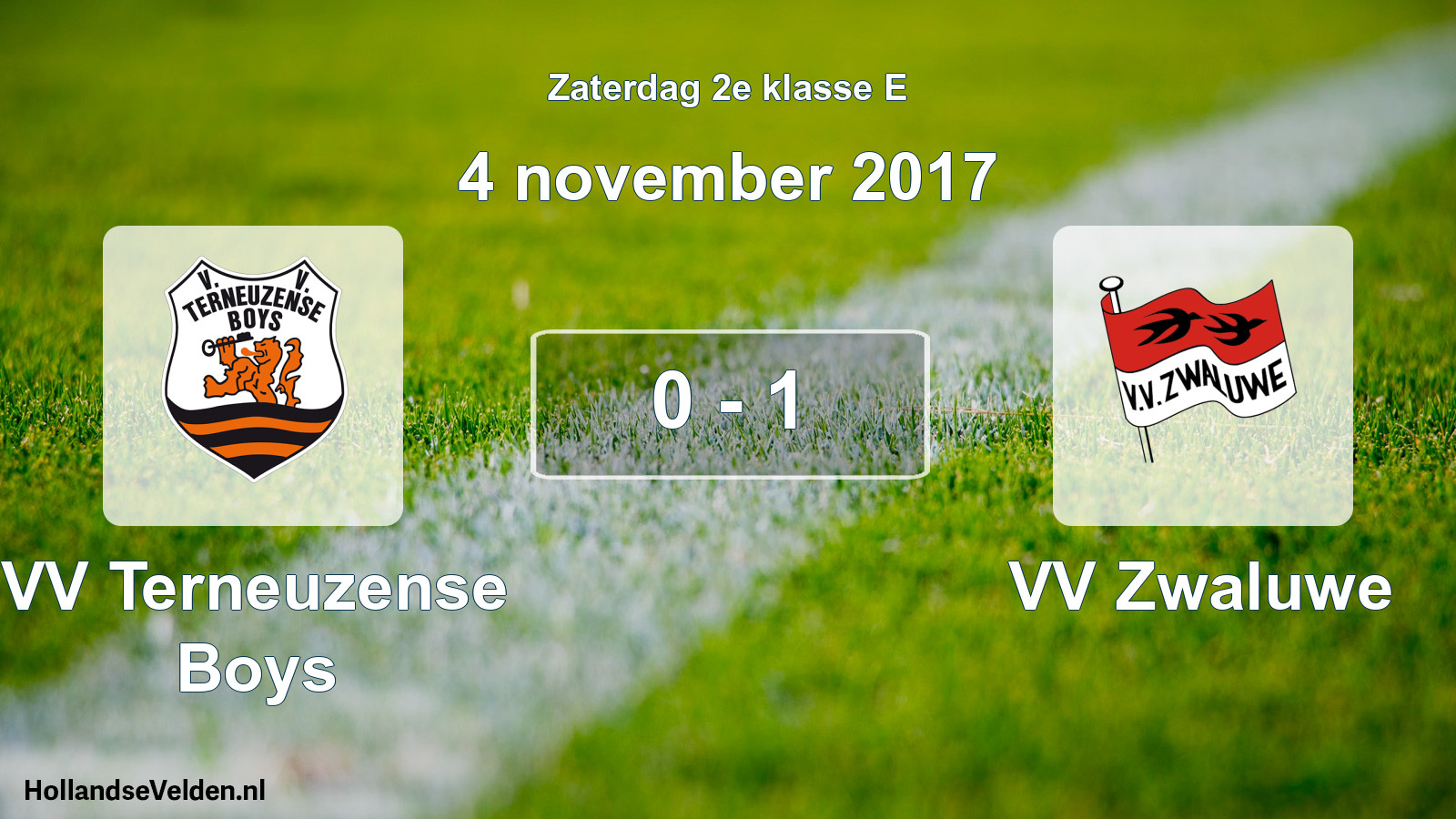 Total number of matches played: VV Terneuzense Boys - VV Zwaluwe 0 - 1 (4 November 2017)