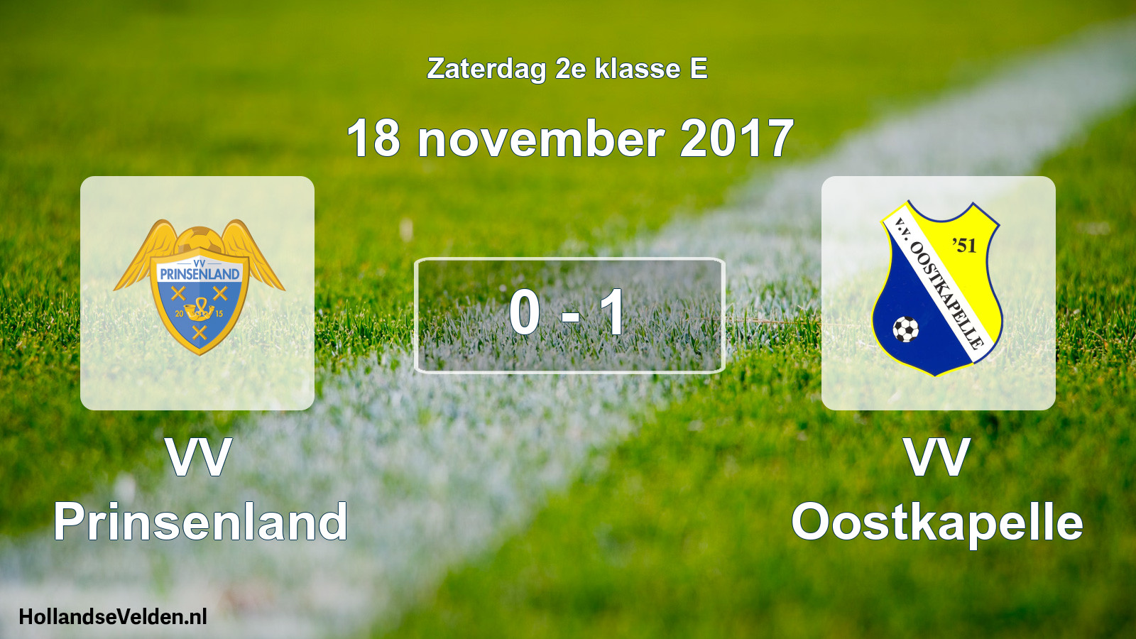 Total number of matches played: VV Prinsenland - VV Oostkapelle 0 - 1 (18 November 2017)