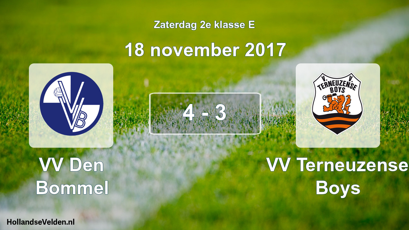 Total number of matches played: VV Den Bommel - VV Terneuzense Boys 4 - 3 (18 November 2017)