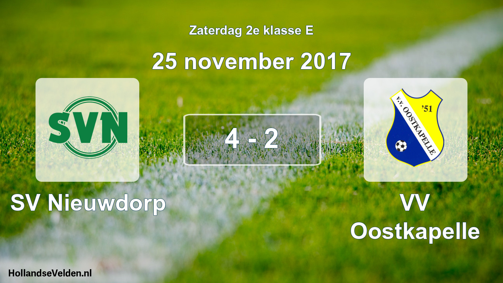 Total number of matches played: SV Nieuwdorp - VV Oostkapelle 4 - 2 (25 November 2017)