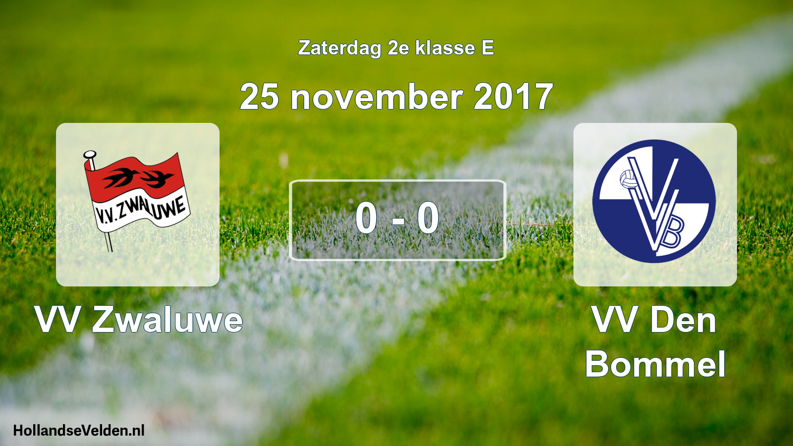 Total number of matches played: VV Zwaluwe - VV Den Bommel 0 - 0 (25 November 2017)