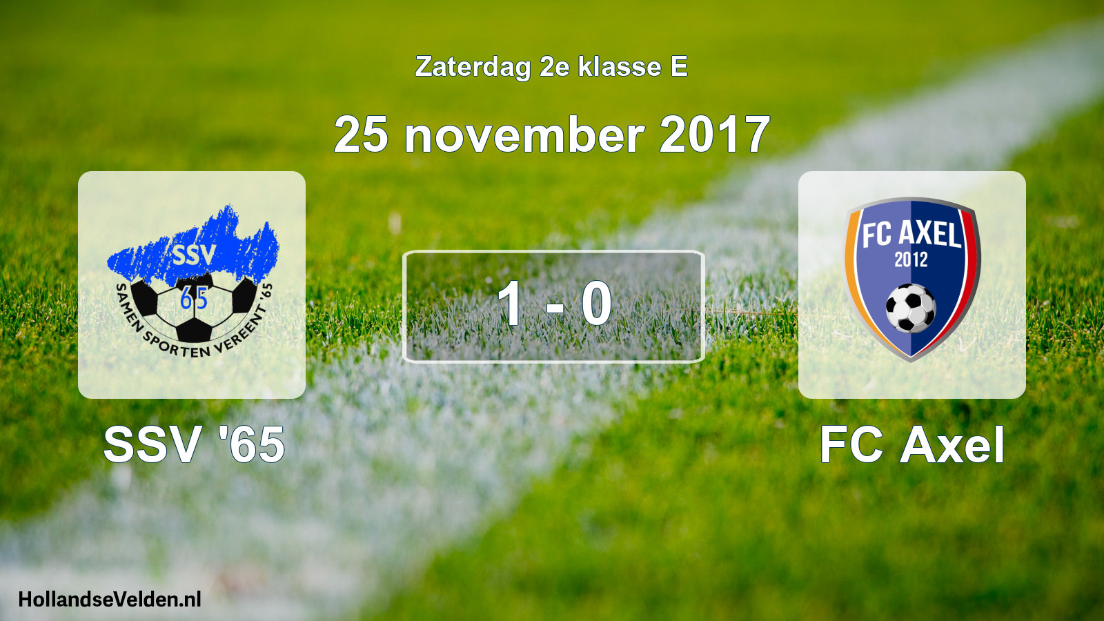 Total number of matches played: SSV '65 - FC Axel 1 - 0 (25 November 2017)