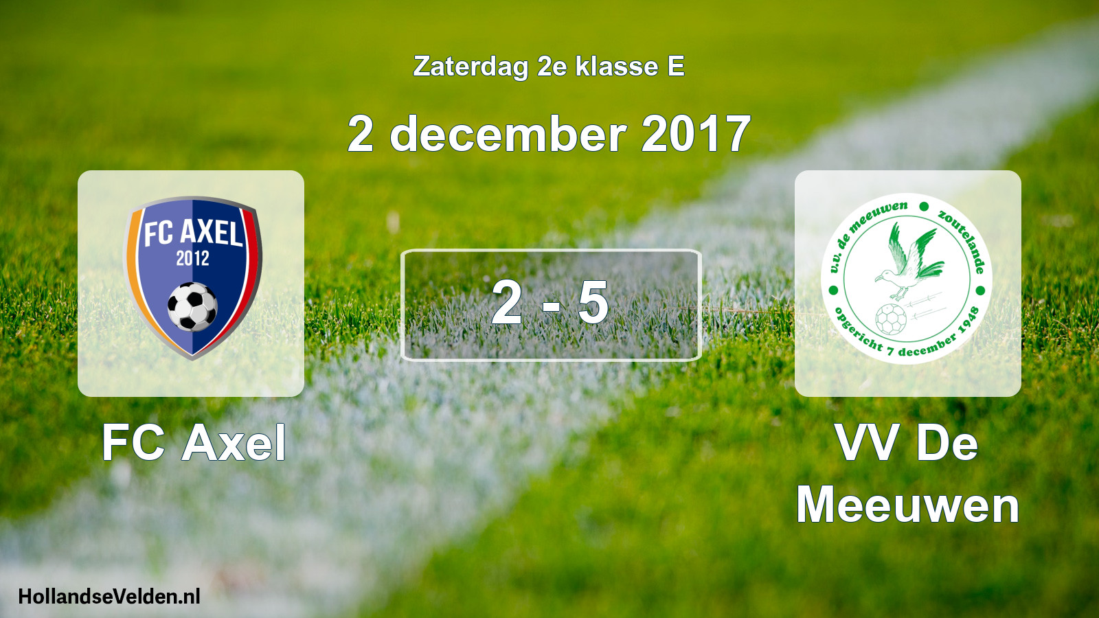 Total number of matches played: FC Axel - VV De Meeuwen 2 - 5 (2 December 2017)