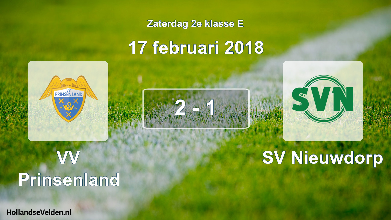Total number of matches played: VV Prinsenland - SV Nieuwdorp 2 - 1 (17 February 2018)