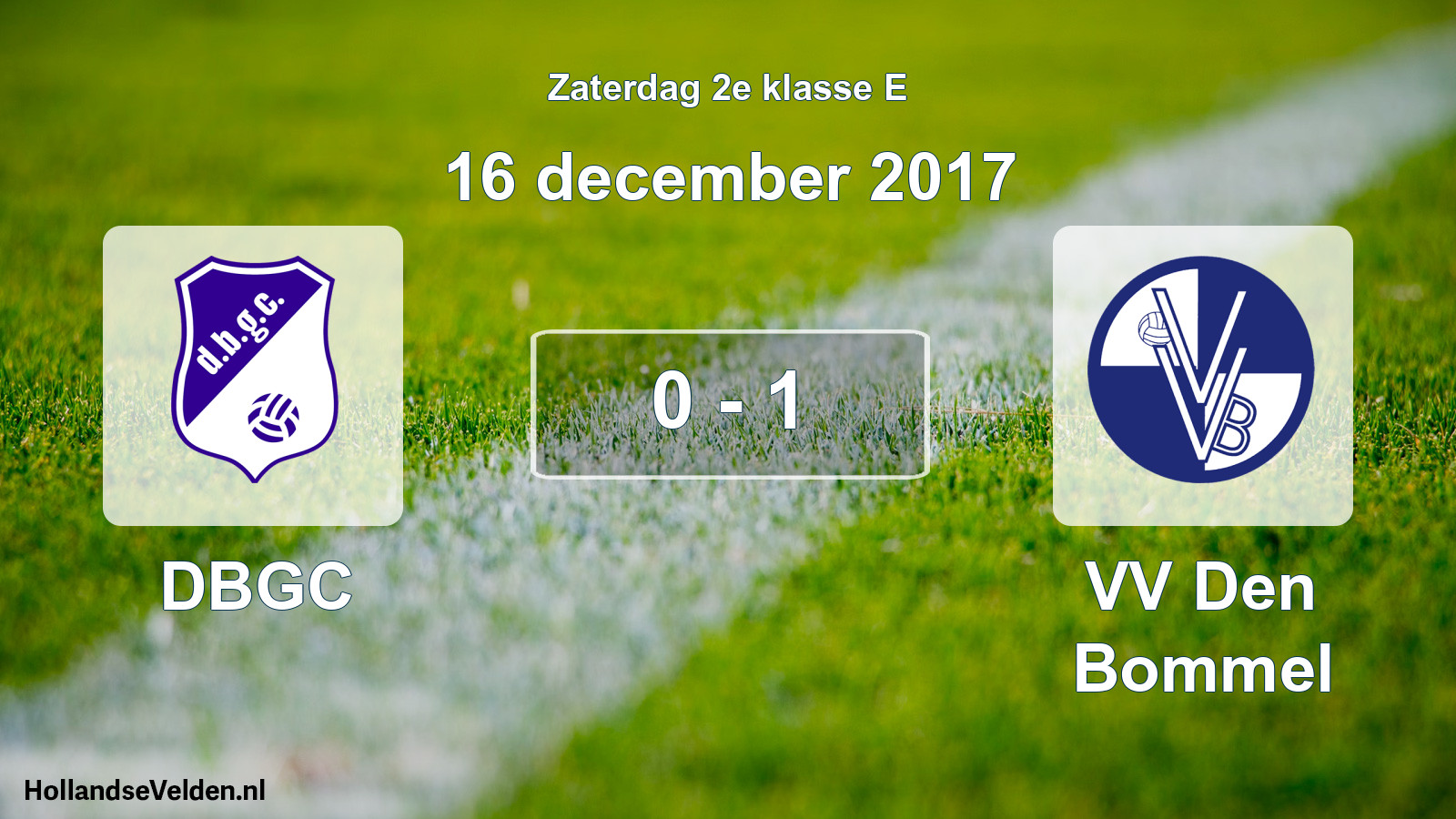 Total number of matches played: DBGC - VV Den Bommel 0 - 1 (16 December 2017)