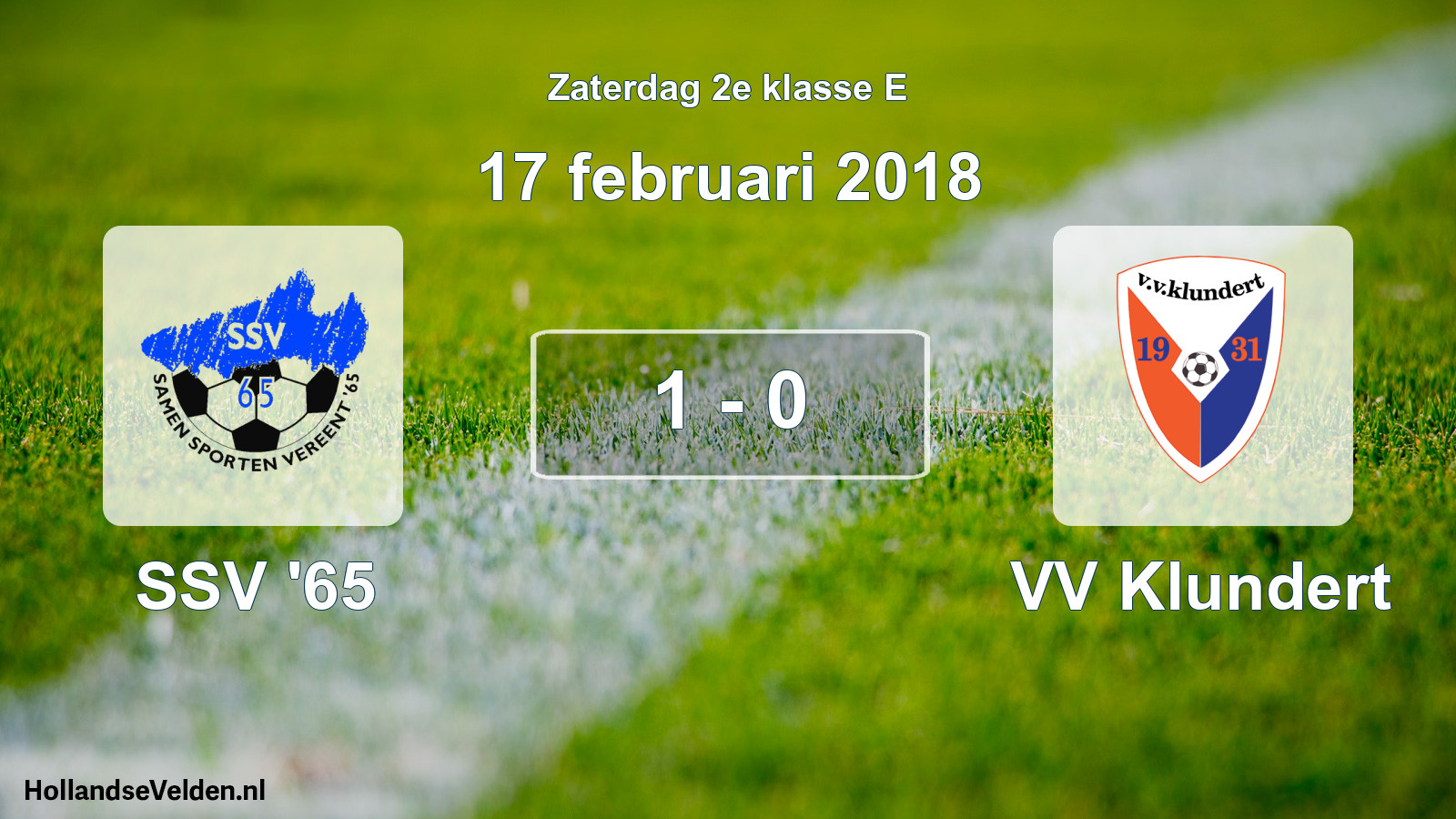 Total number of matches played: SSV '65 - VV Klundert 1 - 0 (17 February 2018)