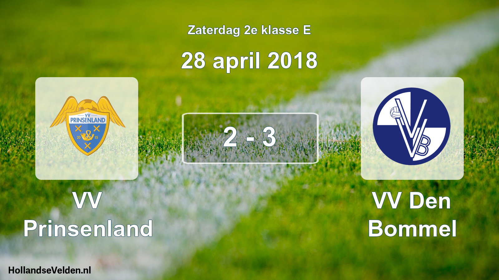 Total number of matches played: VV Prinsenland - VV Den Bommel 2 - 3 (28 April 2018)