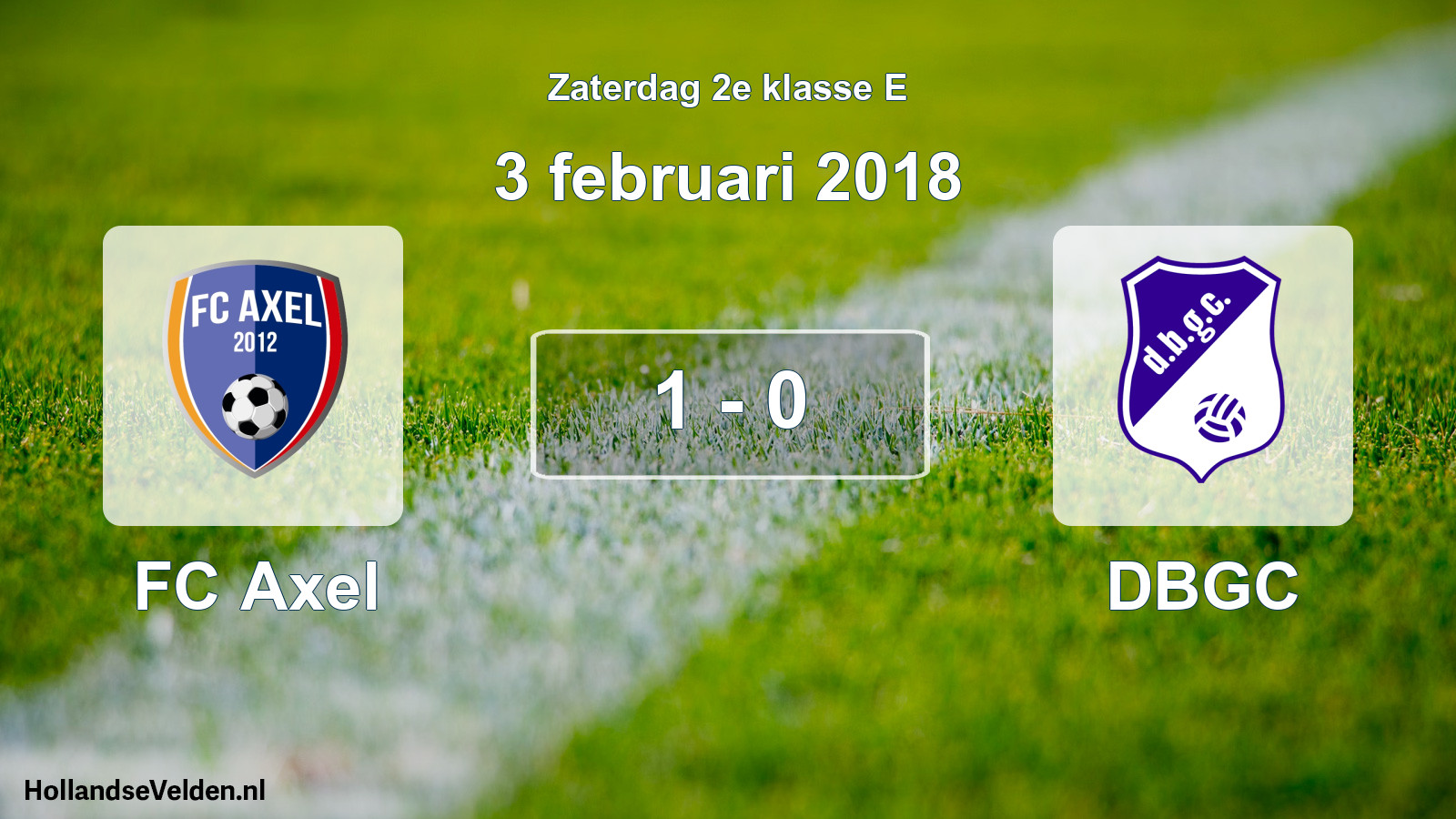 Total number of matches played: FC Axel - DBGC 1 - 0 (3 February 2018)