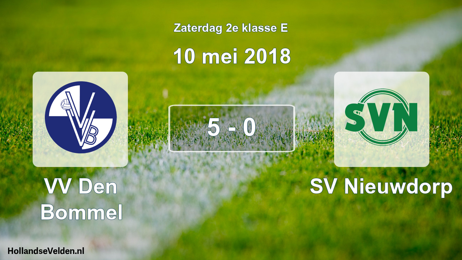 Total number of matches played: VV Den Bommel - SV Nieuwdorp 5 - 0 (10 May 2018)