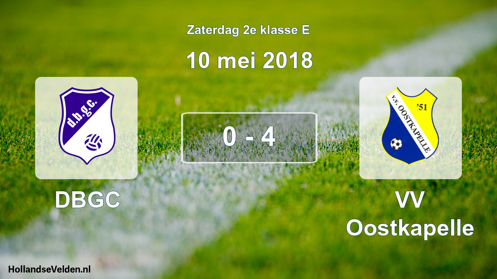 Total number of matches played: DBGC - VV Oostkapelle 0 - 4 (10 May 2018)