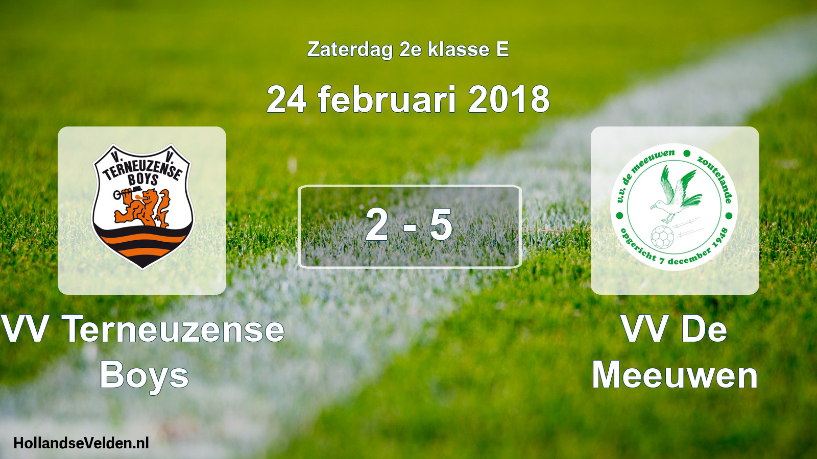 Total number of matches played: VV Terneuzense Boys - VV De Meeuwen 2 - 5 (24 February 2018)