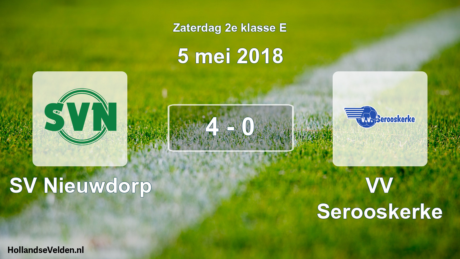 Total number of matches played: SV Nieuwdorp - VV Serooskerke 4 - 0 (5 May 2018)