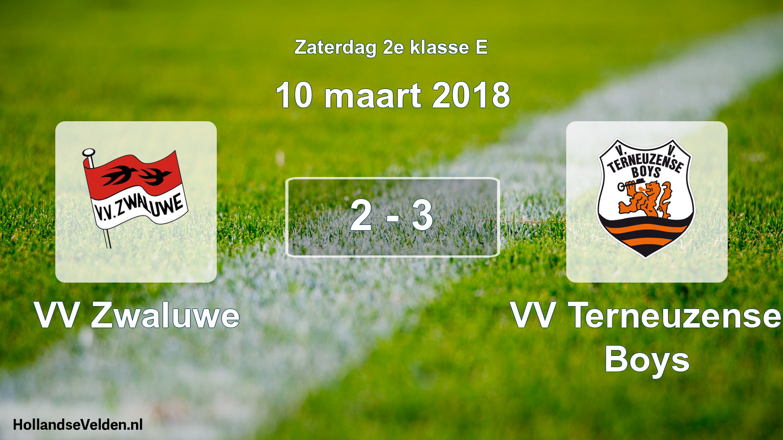 Total number of matches played: VV Zwaluwe - VV Terneuzense Boys 2 - 3 (10 March 2018)