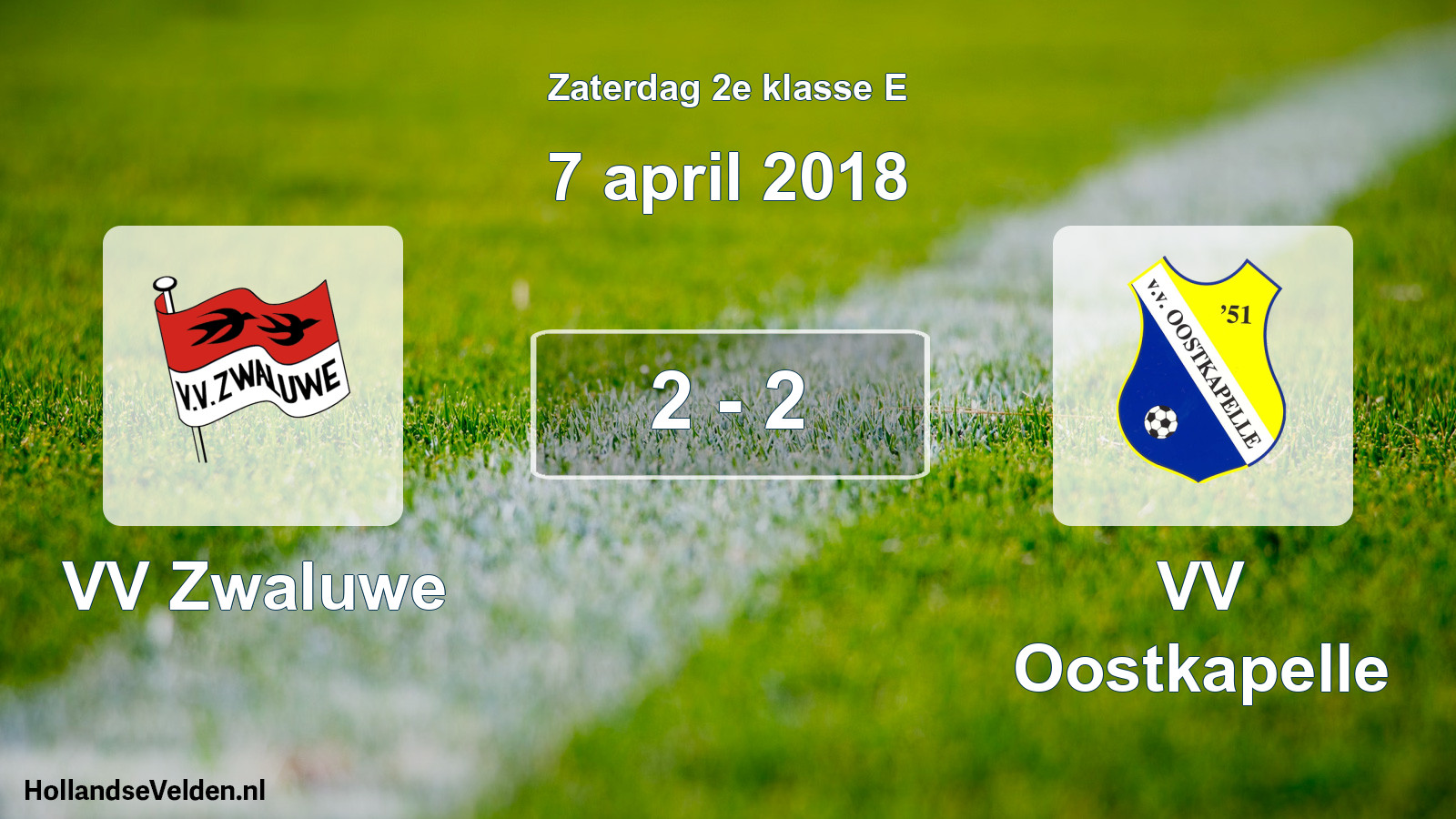 Total number of matches played: VV Zwaluwe - VV Oostkapelle 2 - 2 (7 April 2018)