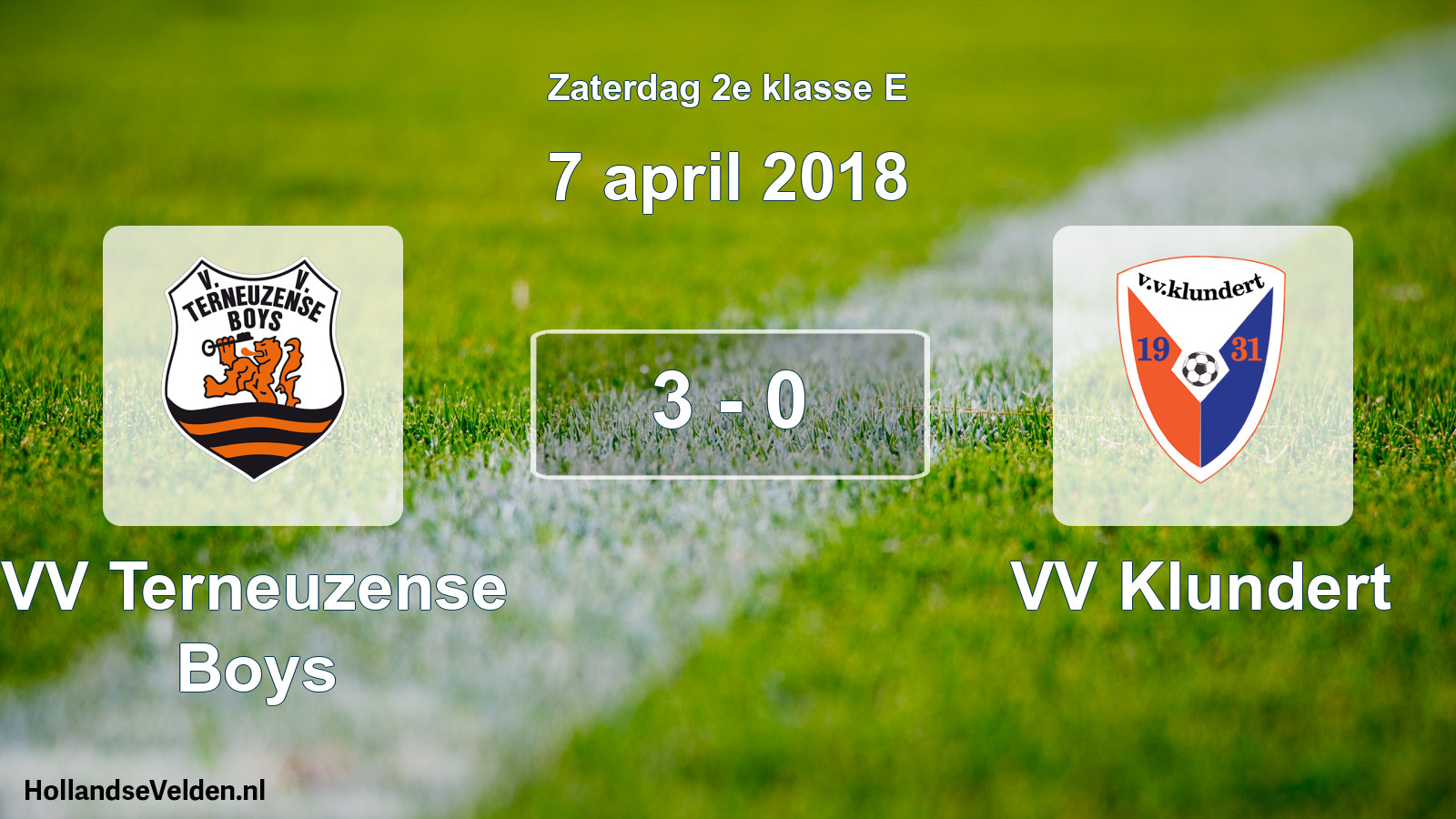 Total number of matches played: VV Terneuzense Boys - VV Klundert 3 - 0 (7 April 2018)