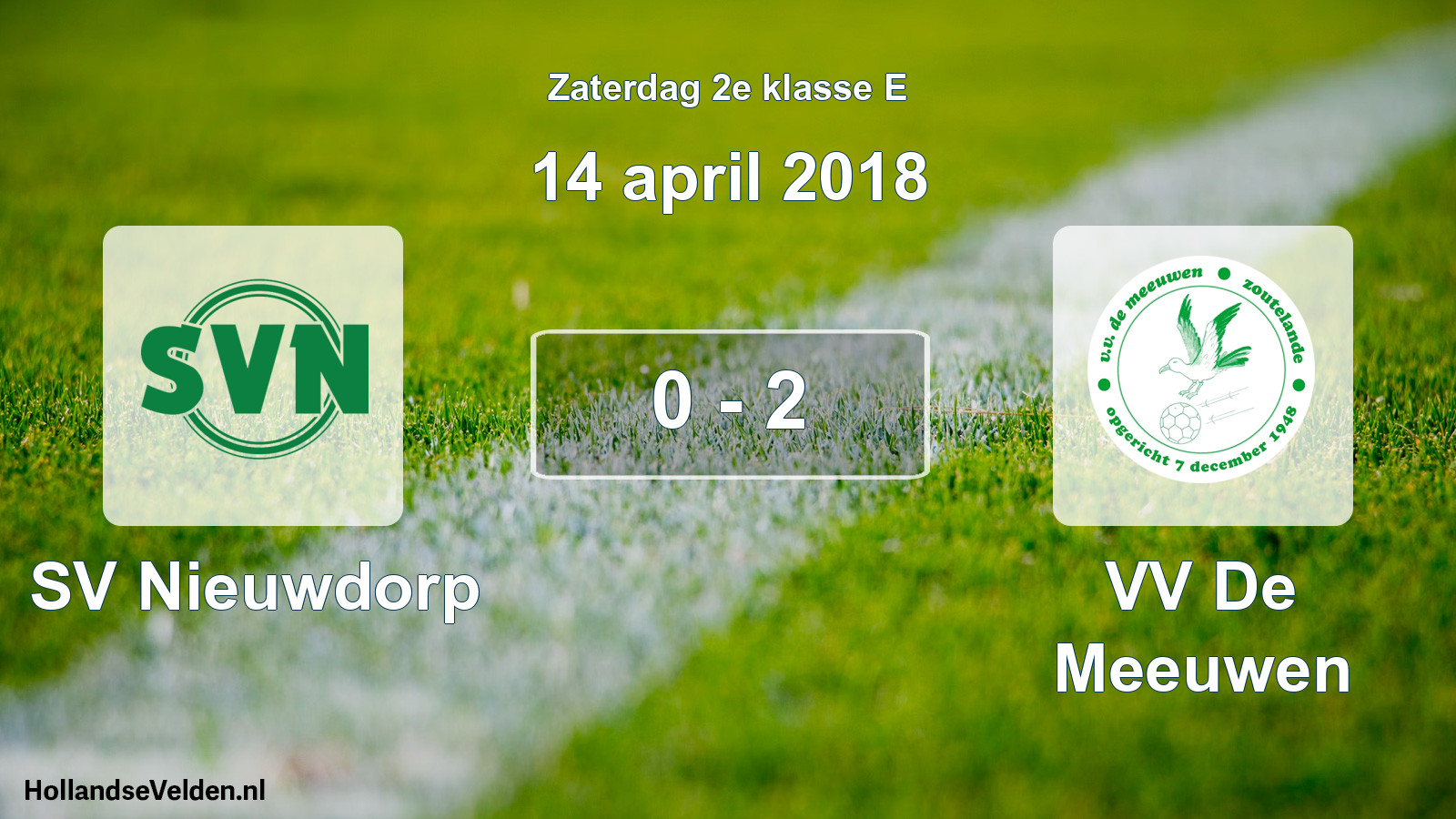 Total number of matches played: SV Nieuwdorp - VV De Meeuwen 0 - 2 (14 April 2018)