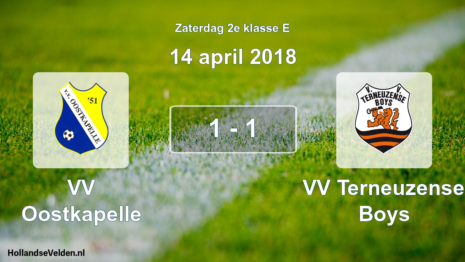 Total number of matches played: VV Oostkapelle - VV Terneuzense Boys 1 - 1 (14 April 2018)