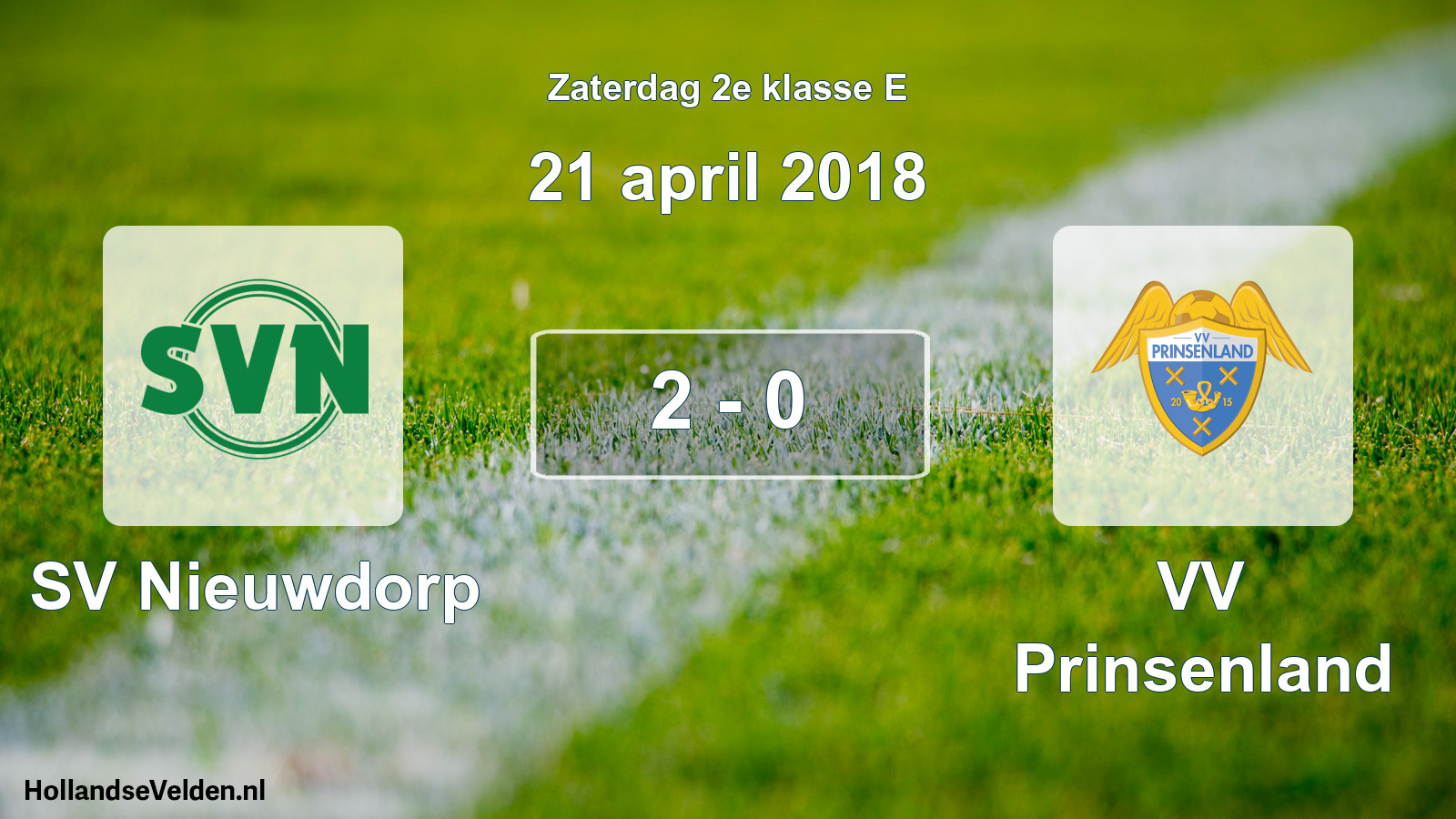 Total number of matches played: SV Nieuwdorp - VV Prinsenland 2 - 0 (21 April 2018)