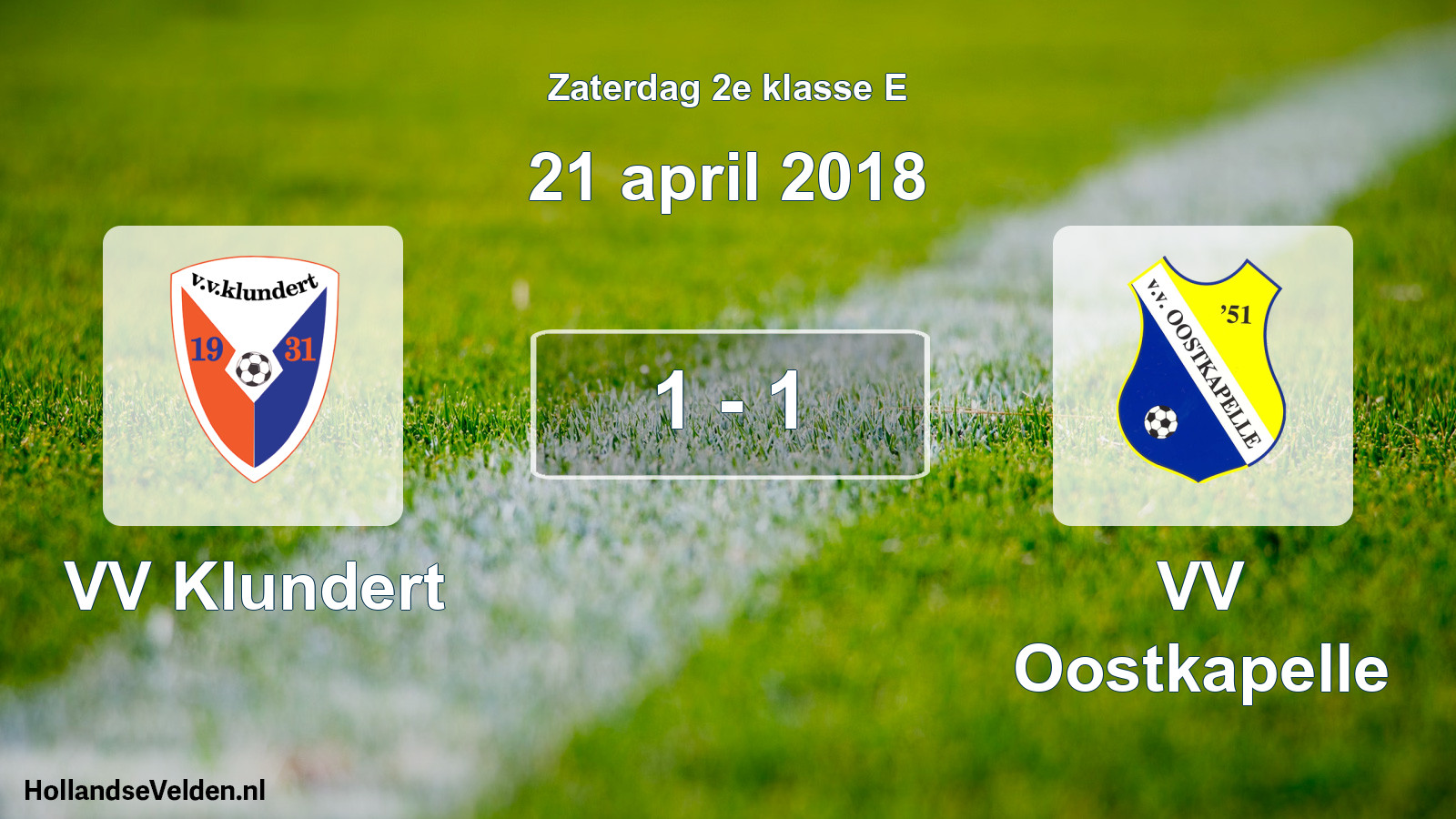 Total number of matches played: VV Klundert - VV Oostkapelle 1 - 1 (21 April 2018)