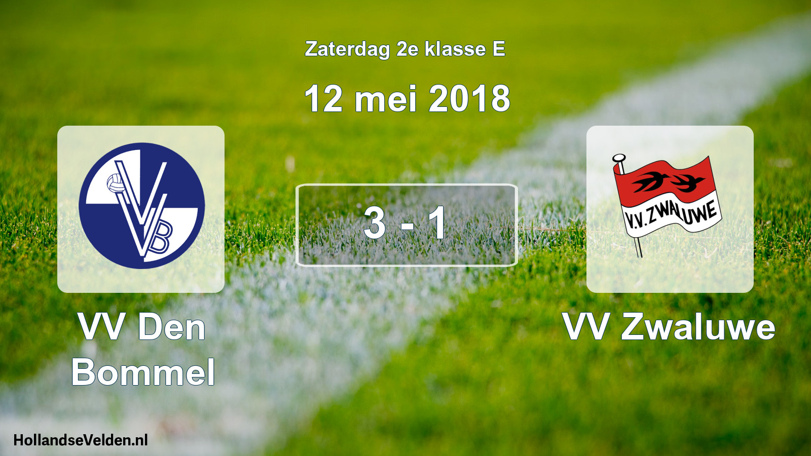 Total number of matches played: VV Den Bommel - VV Zwaluwe 3 - 1 (12 May 2018)