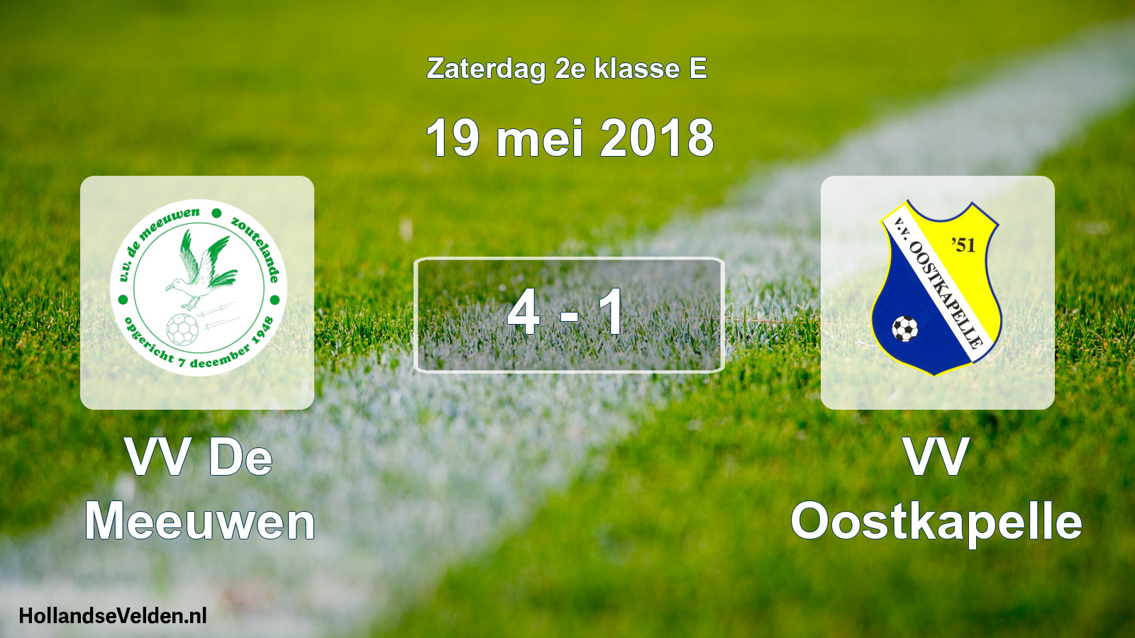 Total number of matches played: VV De Meeuwen - VV Oostkapelle 4 - 1 (19 May 2018)