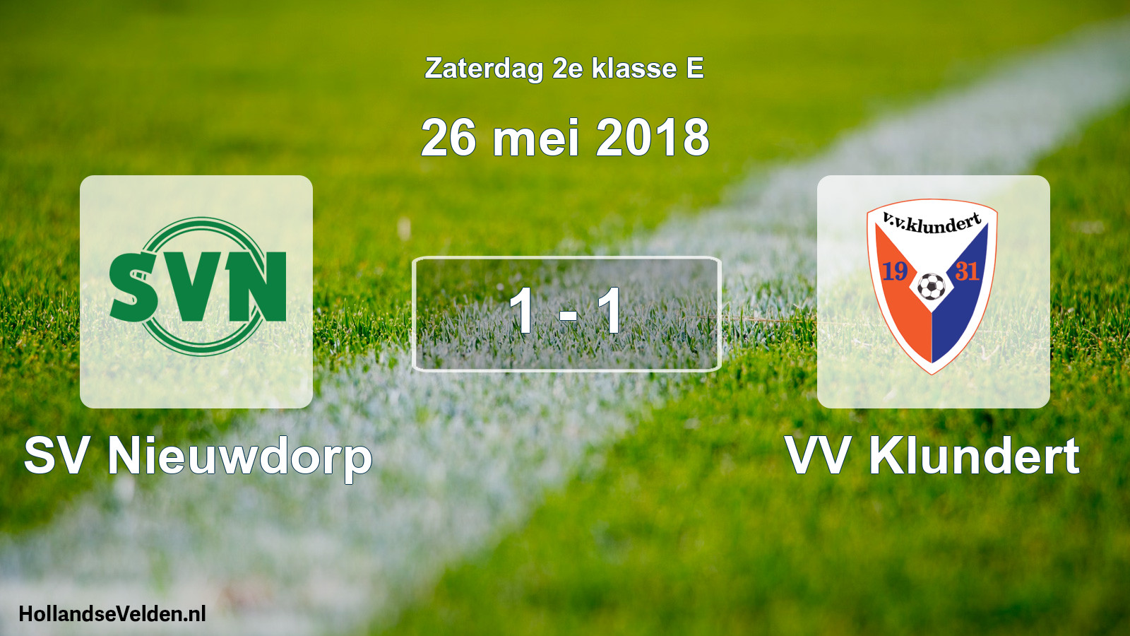 Total number of matches played: SV Nieuwdorp - VV Klundert 1 - 1 (26 May 2018)