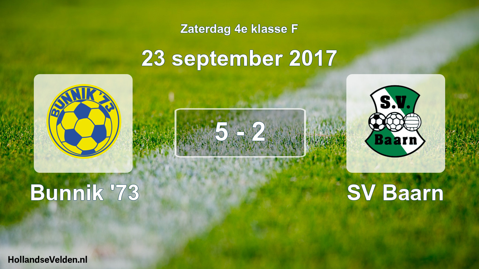 Total number of matches played: Bunnik '73 - SV Baarn 5 - 2 (23 September 2017)