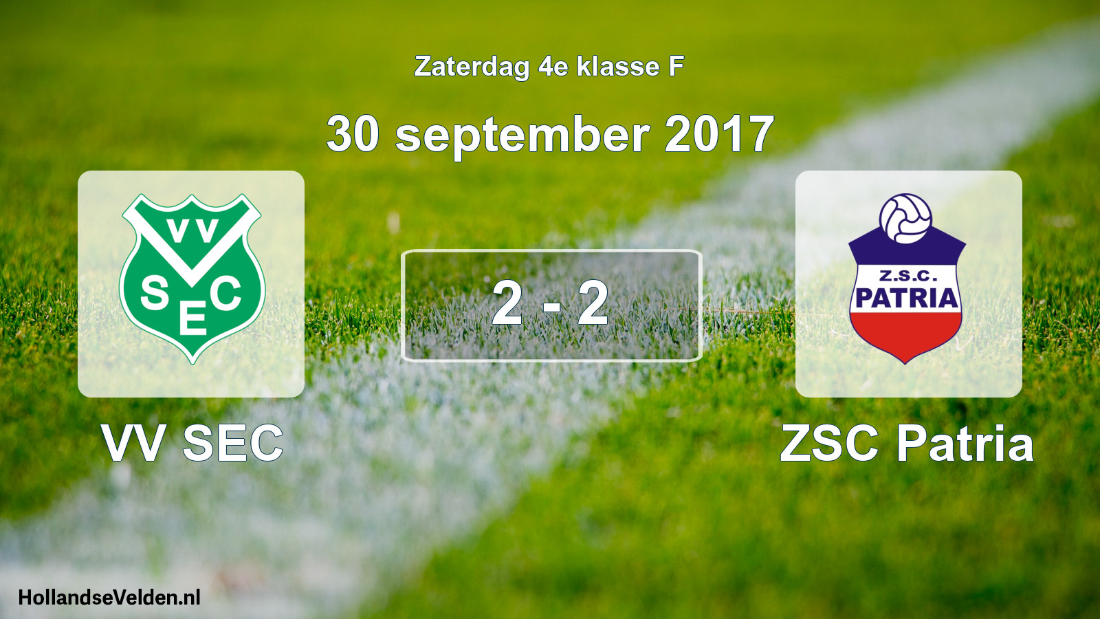 Total number of matches played: VV SEC - ZSC Patria 2 - 2 (30 September 2017)