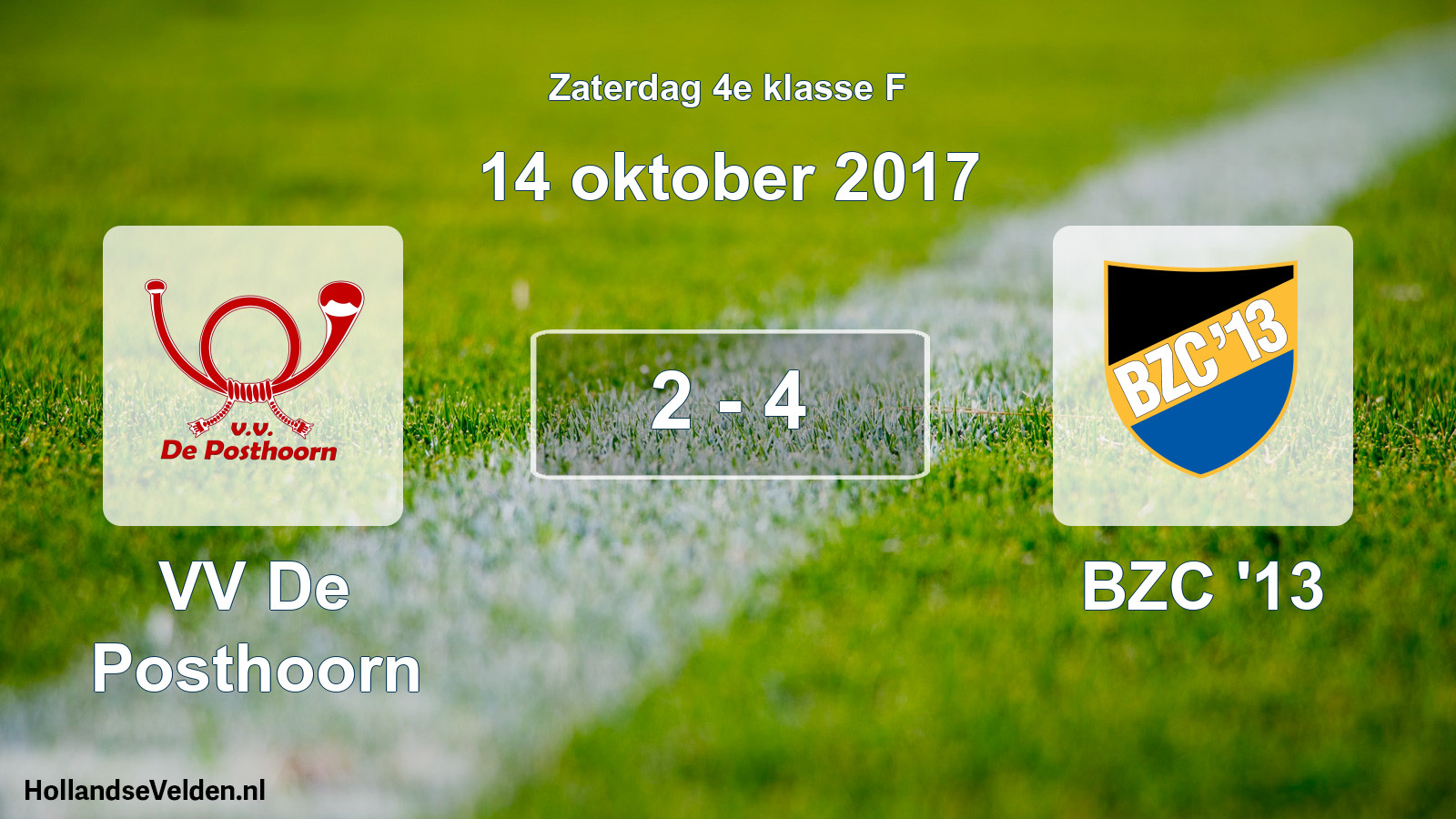 Total number of matches played: VV De Posthoorn - BZC '13 2 - 4 (14 October 2017)